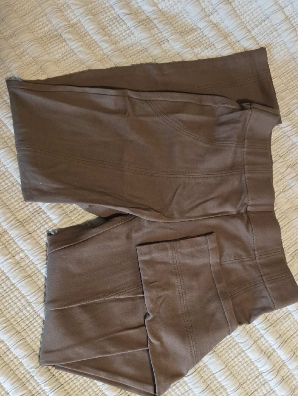 Thalian Olive Green Stretch Ponte Pull-On Leggings